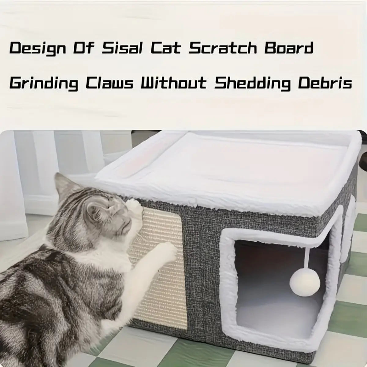 Indoor Cat Bed with Spacious Entry