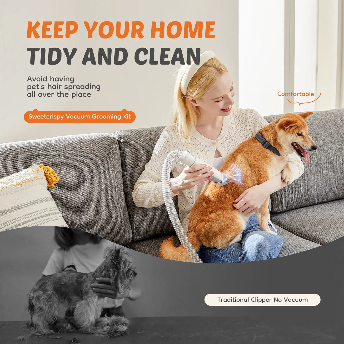 Professional Pet Grooming Kit with Cordless Vacuum