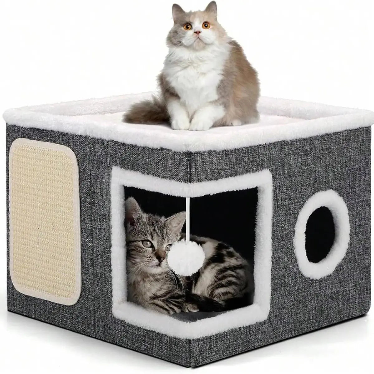 Indoor Cat Bed with Spacious Entry