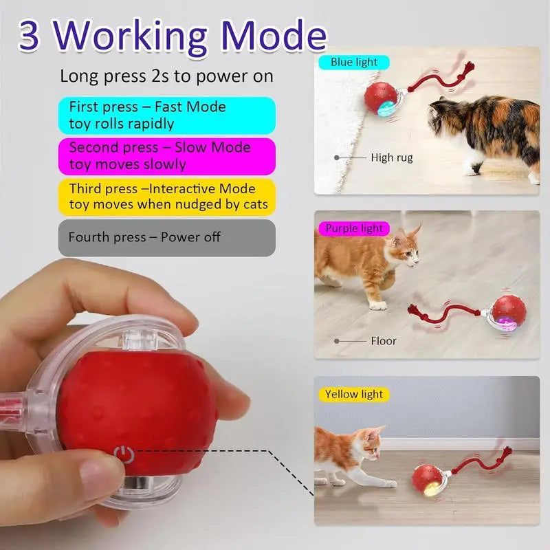Exciting Interactive Cat Toy Ball - Automatic Motion-Activated Fun for Indoor Cats with Chirping Sounds