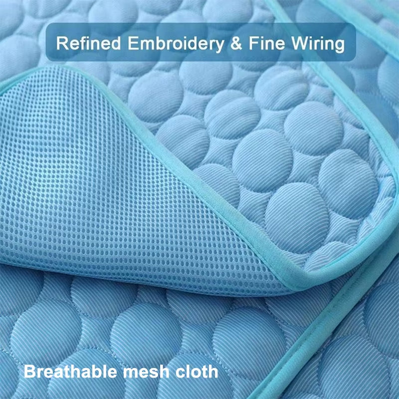Cooling Summer Pet Mat for Dogs and Cats - Breathable and Washable Bed for Small, Medium, and Large Pets, Ideal for Car and Sofa Use
