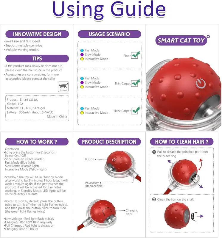 Exciting Interactive Cat Toy Ball - Automatic Motion-Activated Fun for Indoor Cats with Chirping Sounds