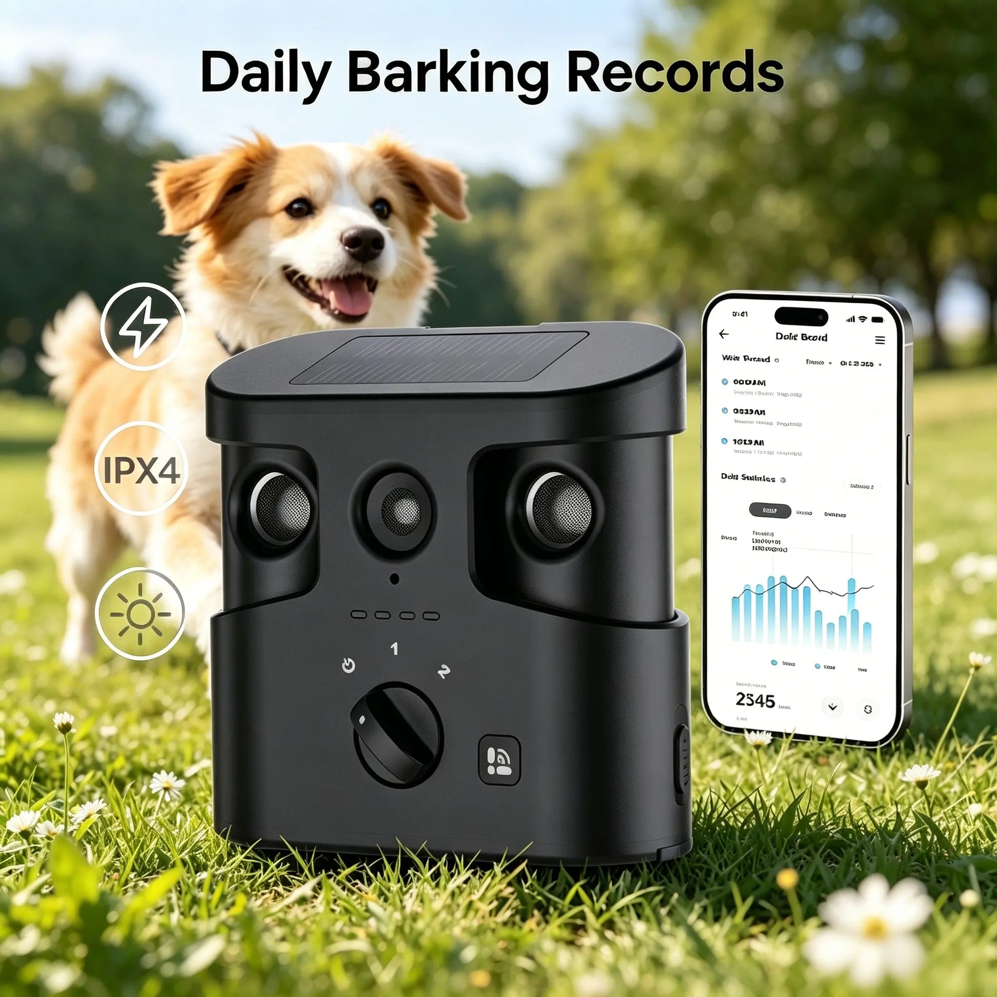 180° Solar-Powered Ultrasonic Dog Bark Control Device