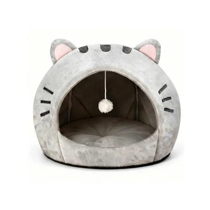 Ultimate Cozy Cat Cave Bed with Fun Hanging Ball Toy