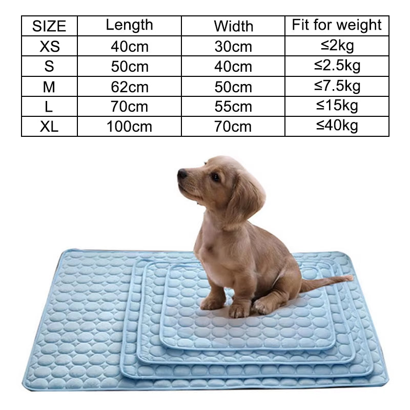 Cooling Summer Pet Mat for Dogs and Cats - Breathable and Washable Bed for Small, Medium, and Large Pets, Ideal for Car and Sofa Use