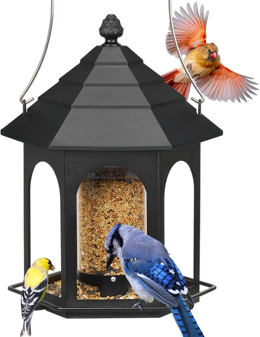 Elevate Your Garden with the Kingsyard Rust-Resistant Metal Bird Feeder - 3 Lbs Capacity, Squirrel Proof, Easy to Clean & Perfect for Attracting Cardinals, Finches, and Bluebirds!