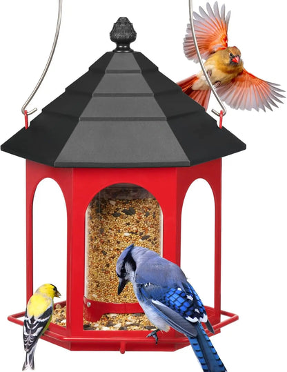 Elevate Your Garden with the Kingsyard Rust-Resistant Metal Bird Feeder - 3 Lbs Capacity, Squirrel Proof, Easy to Clean & Perfect for Attracting Cardinals, Finches, and Bluebirds!