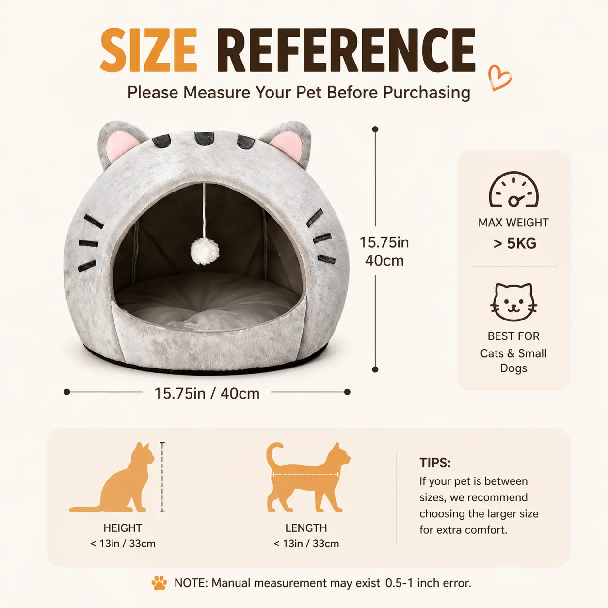 Ultimate Cozy Cat Cave Bed with Fun Hanging Ball Toy