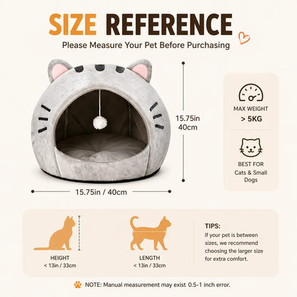 Ultimate Cozy Cat Cave Bed with Fun Hanging Ball Toy